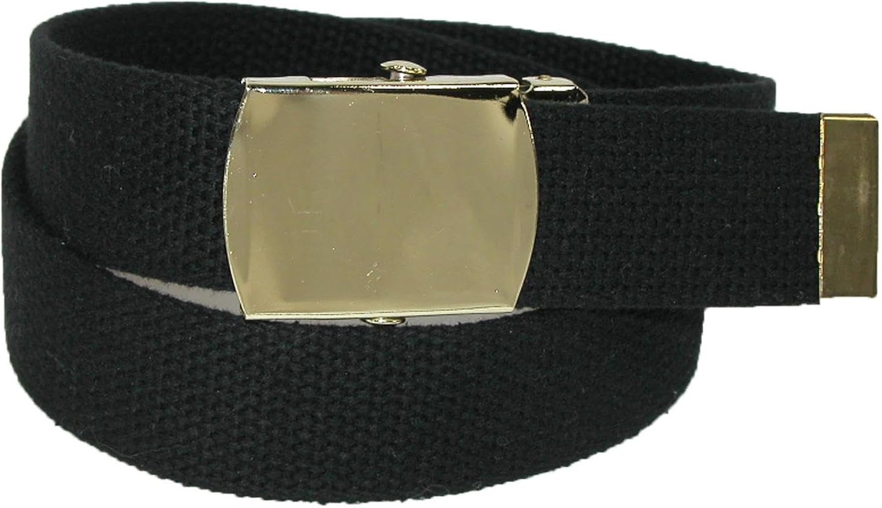 CTM Cotton Adjustable Belt with Brass Buckle, Black at Amazon